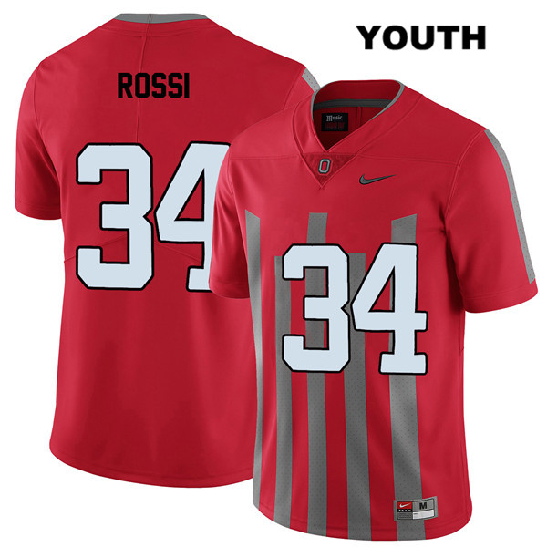 Ohio State Buckeyes Youth Mitch Rossi #34 Red Authentic Nike Elite College NCAA Stitched Football Jersey YZ19G45NL